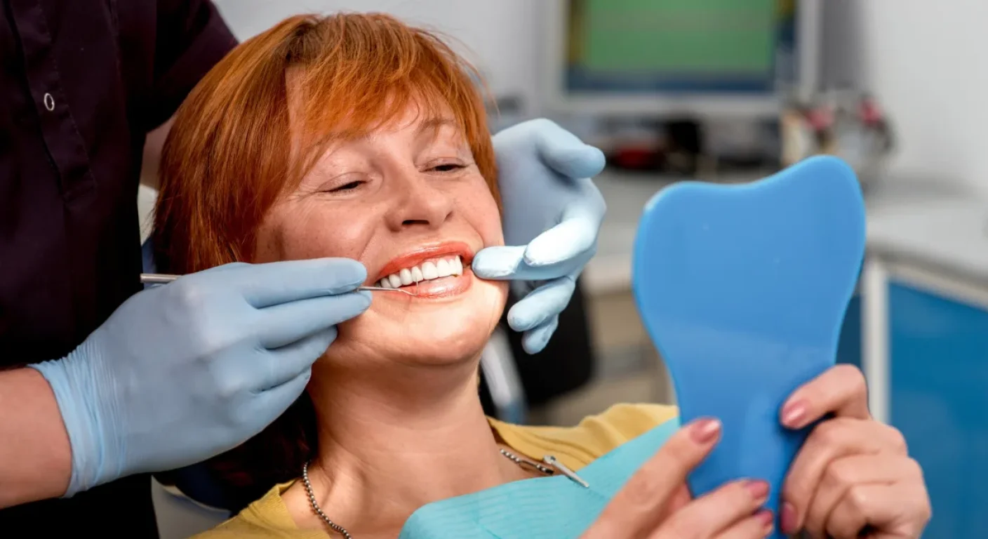 Patients smiling after dental treatment