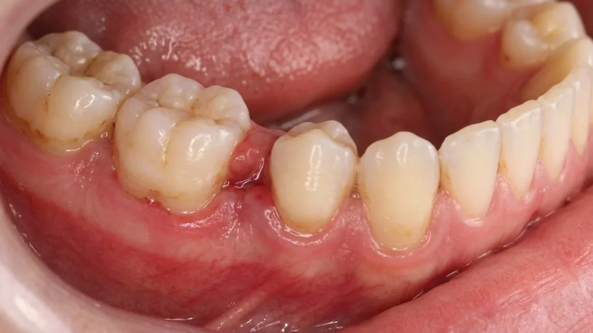 Partially erupted tooth
